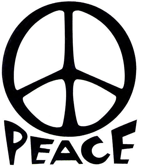 Peace Sign with the word "Peace" - Vinyl Cutout (4" x 5 ...