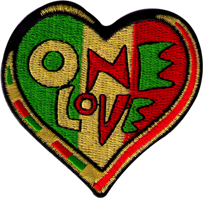 patch heart rasta colors patches peace sew signs peaceproject