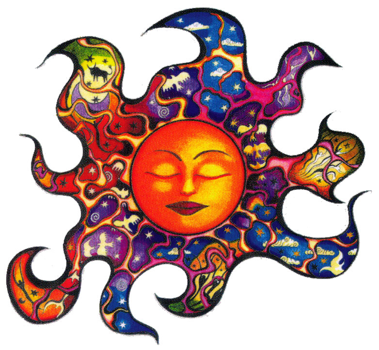 Asian sun moon art